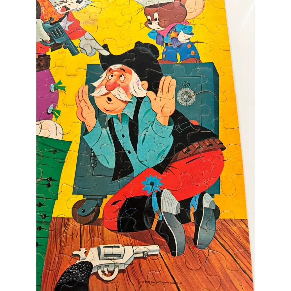 Vintage 1969 Tom and Jerry Jigsaw Puzzle Whitman 100 Piece Cowboy Western 4610
